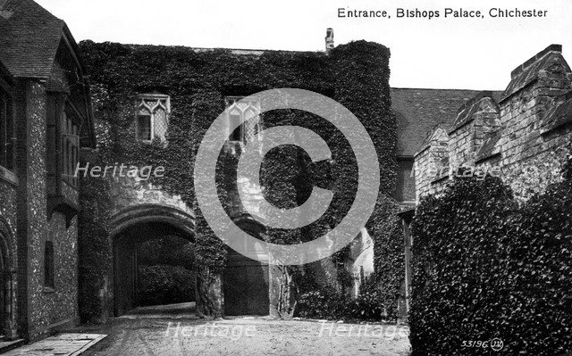 Entrance to the Bishop's Palace, Chichester, Sussex, early 20th century. Artist: Unknown