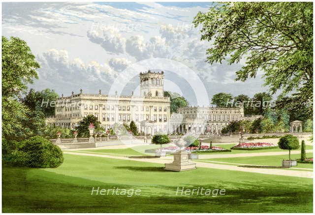 Trentham Hall, Staffordshire, home of the Duke of Sutherland, c1880. Artist: Unknown