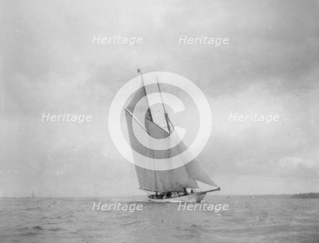 Unknown schooner under sail. Creator: Kirk & Sons of Cowes.