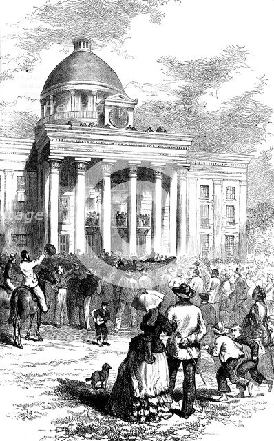 Inauguration of Jefferson Davis, Montgomery, Alabama, 1861 (c1880). Artist: Unknown