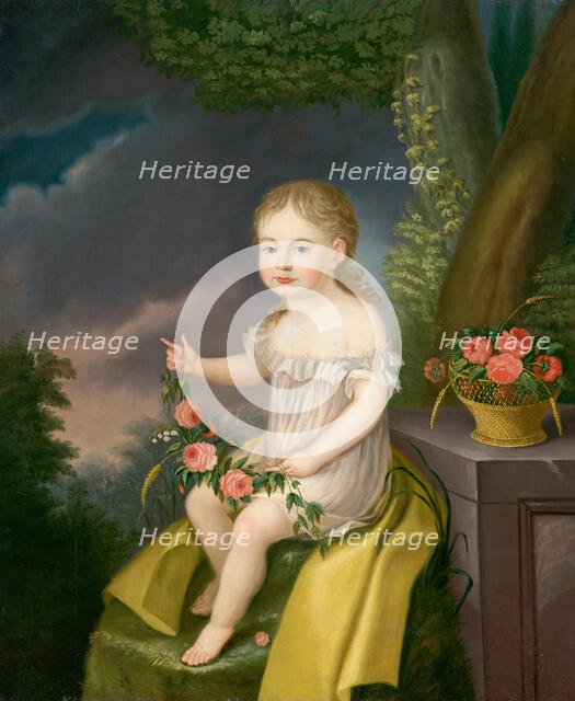 Child with Flowers, 1800-1830. Creator: Unknown.
