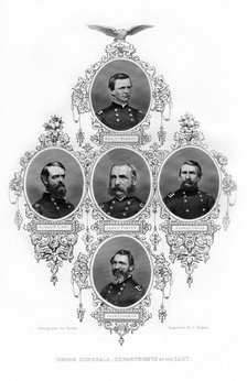 Union Civil War generals of the departments of the east, 1862-1867.Artist: J Rogers