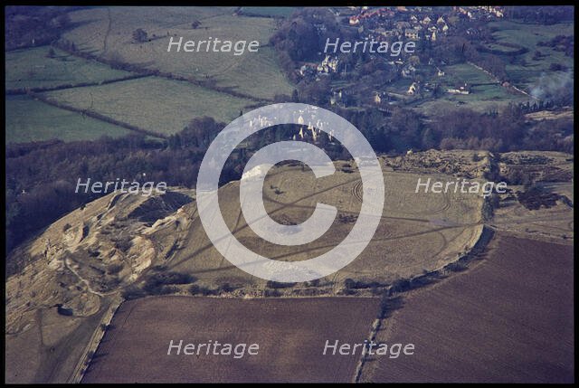 Univallate Iron Age hillfort on Leckhampton Hill, Cheltenham, Gloucestershire, 1971. Creator: Jim Hancock.