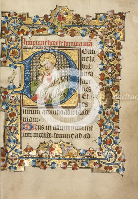 Initial D: The Virgin and Child; Book of Hours, about 1405-1410. Creator: Masters of Dirc van Delf.