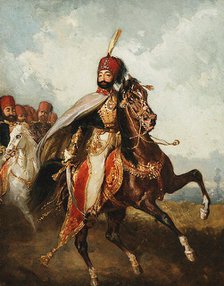 Equestrian Portrait of Mahmud II (1785-1839), Sultan of the Ottoman Empire, 1837. Creator: Schlesinger, Henry Guillaume (1814-1893)