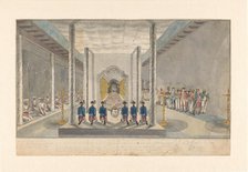 VOC Delegation at An Audience With The King of Kandy, Sri Rajadi Raja Sinha, 1785-1786. Creator: Jan Brandes.