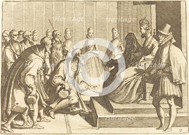 Margaret of Austria Giving Audience to a Nobleman, 1612. Creator: Raffaello Schiaminossi.