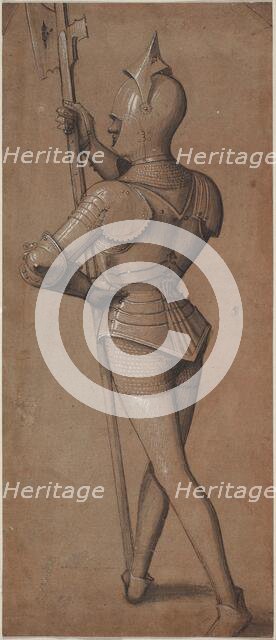 Knight in Armor, Holding a Halberd, c. 1500. Creator: Unknown.