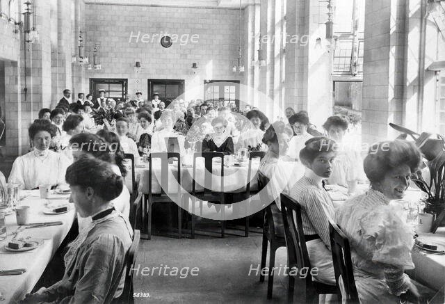 King Edward VII Sanatorium, Midhurst, Sussex: nurses and medical staff (?) about to dine, 1907. Creator: Unknown.