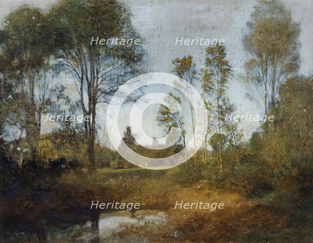 Landscape with hay wagons, 1886. Creator: Franz Rumpler.