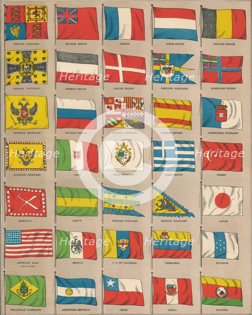 Flags of the world, 1889. Creator: W & AK Johnston.