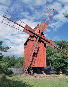 Oland windmill, Skansen, Stockholm, Sweden. 