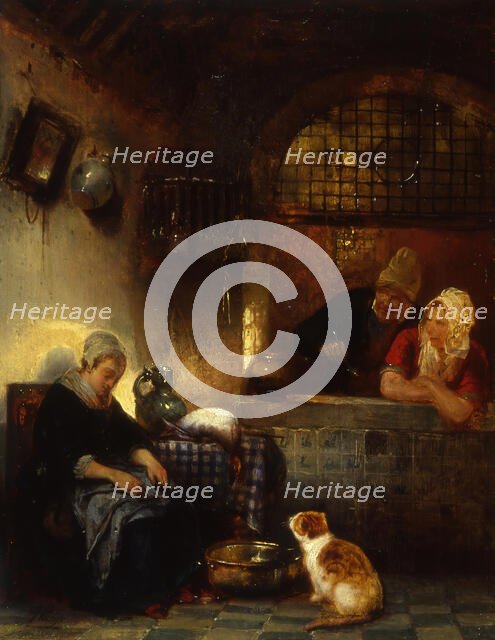 Dutch Interior, c1840. Creator: Jan August Hendrik Leys.