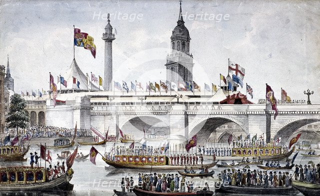 London Bridge (new), London, 1831. Artist: Anon