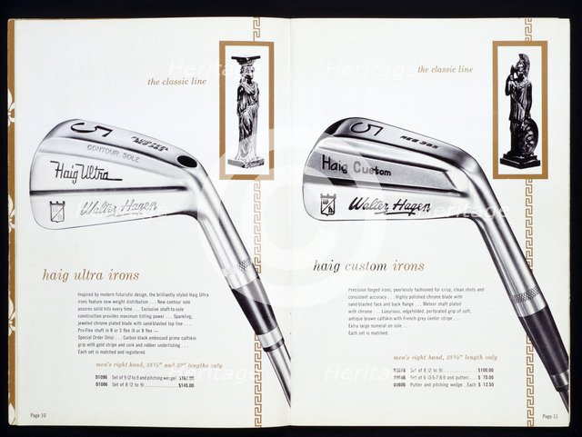 Golf irons from a golfing catalogue. Artist: Unknown