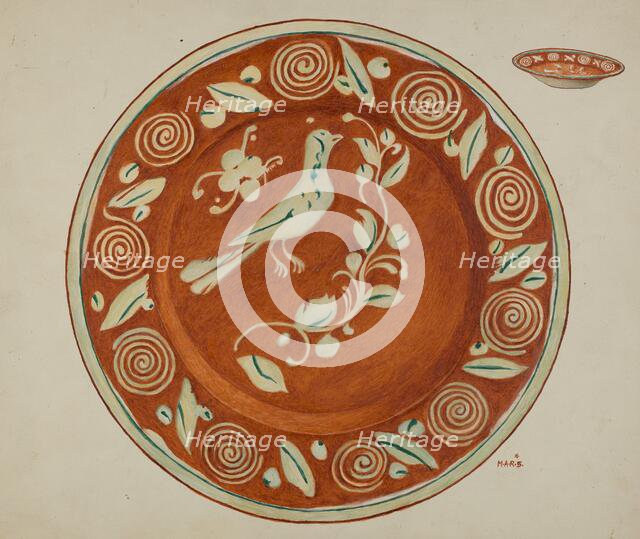 Pa. German Dish, c. 1936. Creator: Margaret Stottlemeyer.