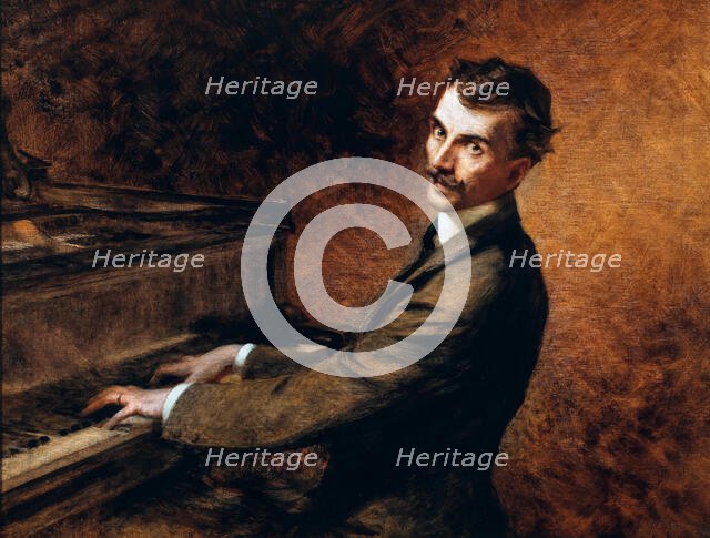 Maestro Arturo Toscanini (1867-1957) at the piano, 1902. Creator: Chartran, Théobald (1849-1907).