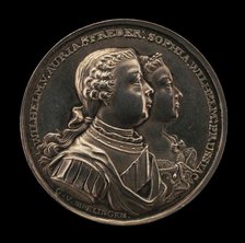 Marriage Medal of Wilhelm V, Prince of Orange, and Frederica Sophia Wilhelmina, Princess of Prussia  Creator: Gysbert van Moelingen.