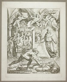 The Struggle Between the Devil and St Francis of Assisi for the Soul of Guido da..., 1807/08. Creator: Joseph Anton Koch.