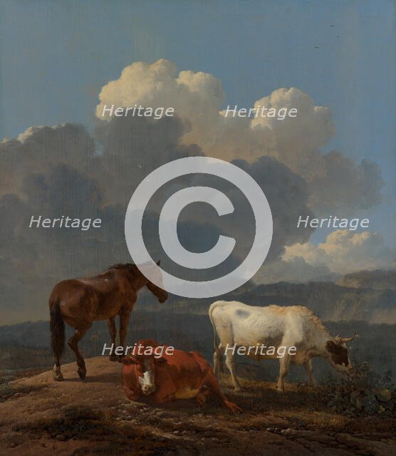Italianate Landscape with Cattle, c1647-1678. Creator: Karel Du Jardin.