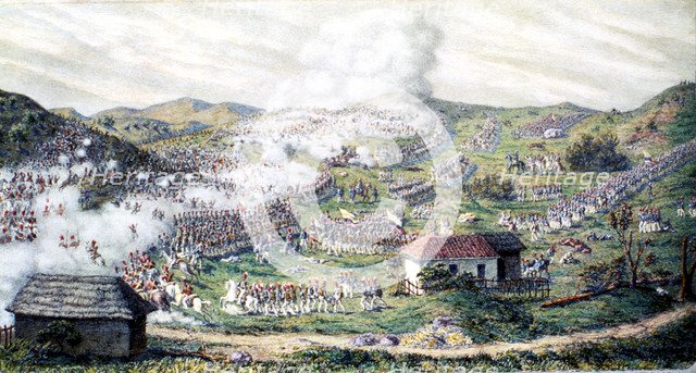Representation in a painting of the Battle of Boyacá, August 7, 1819.