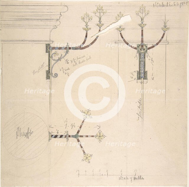 Designs for Church Wall Standards, ca. 1880. Creator: Richardson Ellson & Co.