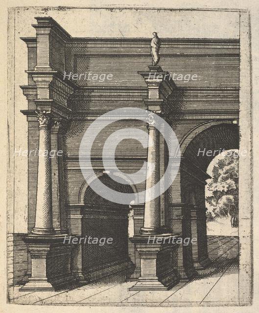 Half of an Arch [Arcus Lutii Septimi] from the series 'Ruinarum variarum fabricarum deline..., 1554. Creator: Lambert Suavius.