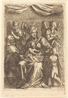 The Holy Family with Two Angels. Creator: Jacques Callot.