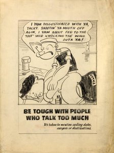 'Be tough with people who talk too much. It's taboo to..., WWII poster, between 1939 and 1946. Creators: Central Office of Information, Unknown.