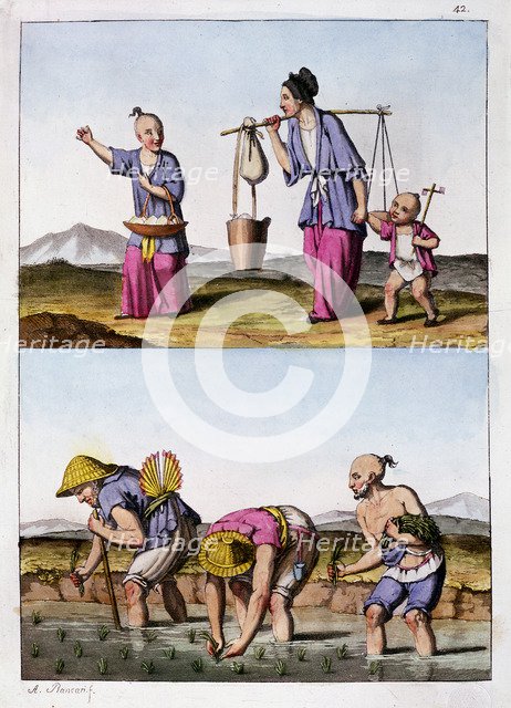 Two Chinese scenes, c1830. Artist: Unknown