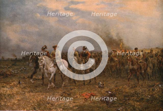 'Cromwell at Marston Moor', 1909, (c1930). Creator: Ernest Crofts.