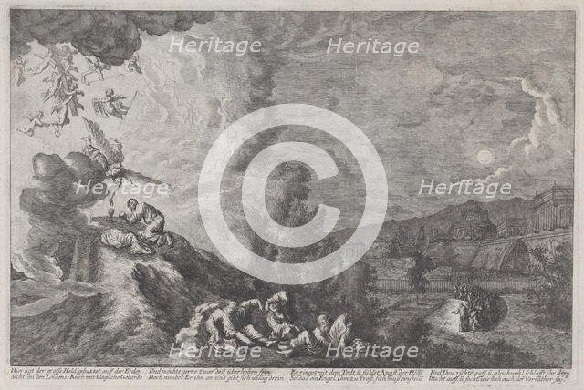 The Agony in the Garden, from 'Iconographia', 1670. Creator: Melchior Küsel.