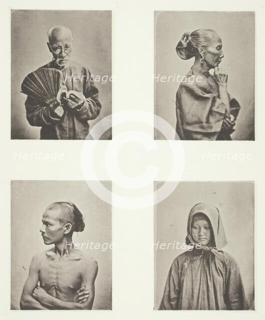 Four Heads, Types of the Labouring Class, c. 1868. Creator: John Thomson.