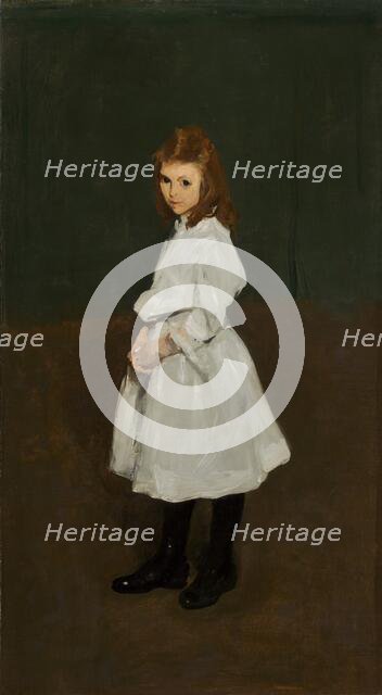 Little Girl in White (Queenie Burnett), 1907. Creator: George Wesley Bellows.