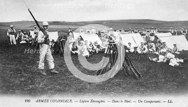'The French Foreign Legion in their camp', c1910. Artist: Unknown