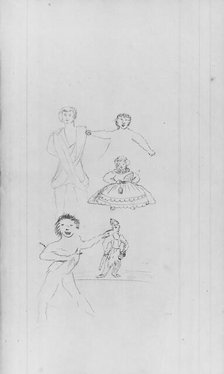 Five Various Figures (from Sketchbook), . Creator: John William Casilear.