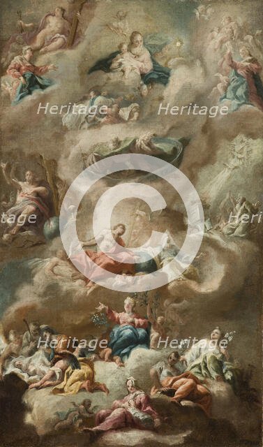 Allegorical Religious Scene with the Virgin Mary, 2nd quarter of 18th century. Creator: Unknown.