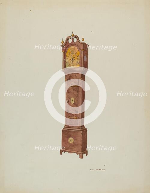 Grandfather Clock, Angular View, 1937. Creator: Dana Bartlett.