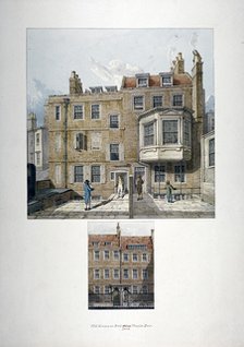 Two views of houses in Bell Yard, Chancery Lane, London, 1818.                  Artist: Robert Blemmell Schnebbelie