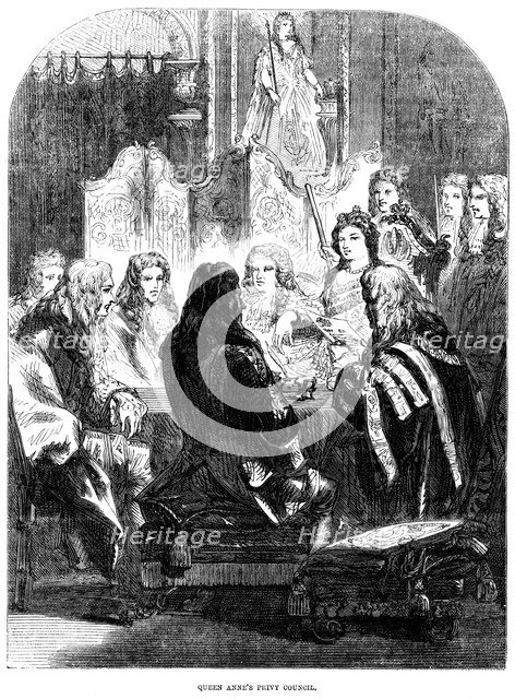 Queen Anne's (1665-1714) privy council. Artist: Unknown