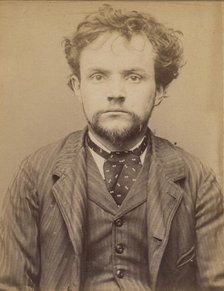 Favre. Pierre, Maurice. 29 ans, né le 30/11/64. Ciseleur. Anarchiste. 15/3/94., 1894. Creator: Alphonse Bertillon.