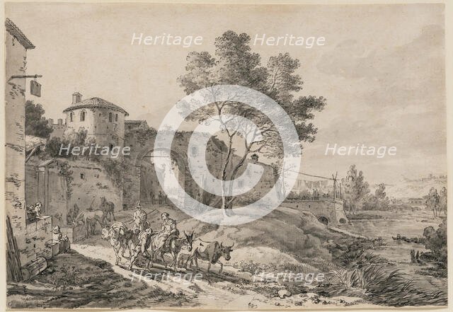 Italianate Landscape with Figures, between 1650 and 1670. Creator: Nicolaes Berchem.