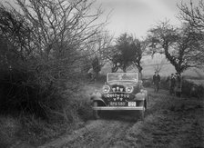 Ford V8 of K Hutchison at the Sunbac Colmore Trial, near Winchcombe, Gloucestershire, 1934. Artist: Bill Brunell.