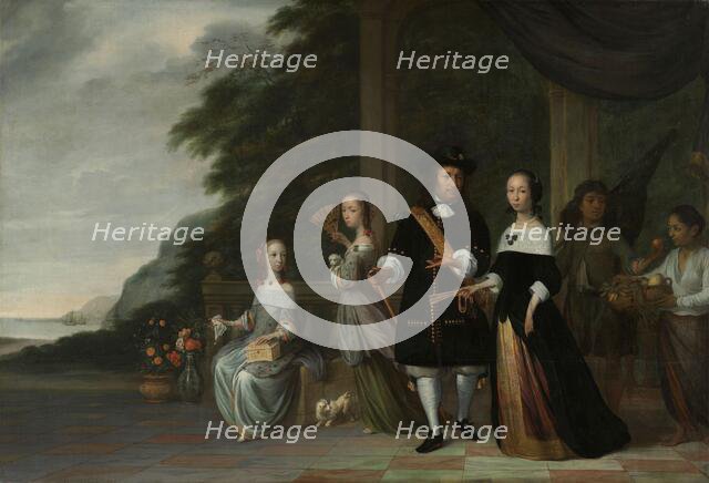 Pieter Cnoll, Cornelia van Nijenrode, their Daughters and Two Enslaved Servants, 1665. Creator: Jacob Jansz. Coeman.