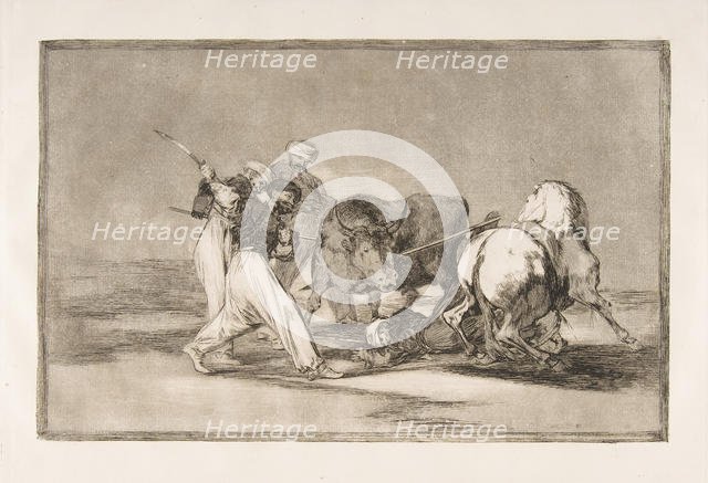 Plate 3 of the 'Tauromaquia':The Moors settled in Spain, giving up the superstitions of th..., 1816. Creator: Francisco Goya.