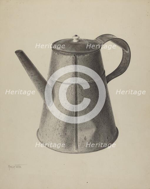 Pa. German Coffee Pot, c. 1939. Creator: Amelia Tuccio.