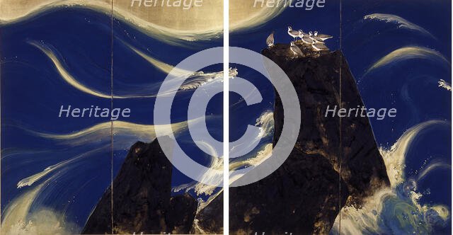 Rough Coast, 1926. Creator: Hirafuku, Hyakusui (1877-1933).