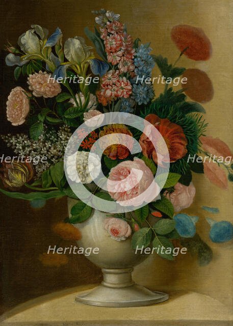 Vase with Garden Flowers, 1840 - 1853. Creator: Ignac Klimkovics.