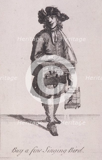 'Buy a fine Singing Bird', Cries of London, (c1688?). Artist: Anon