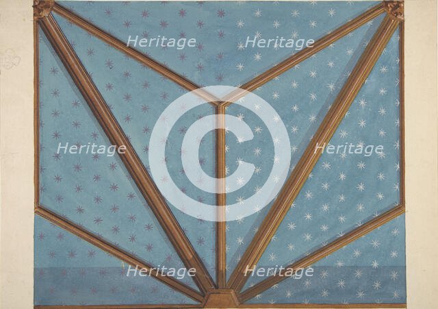 Design for the decoration of a ceiling, second half 19th century. Creators: Jules-Edmond-Charles Lachaise, Eugène-Pierre Gourdet.